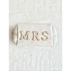 MRS - white makeup zip up travel bags - bridal/bride to be
